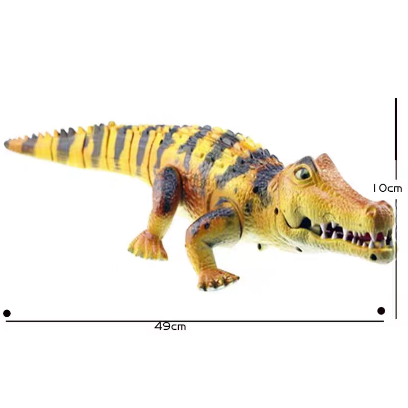 仿真大号爬行动物电动鳄鱼会走路带灯光音乐儿童玩具模型3岁男孩