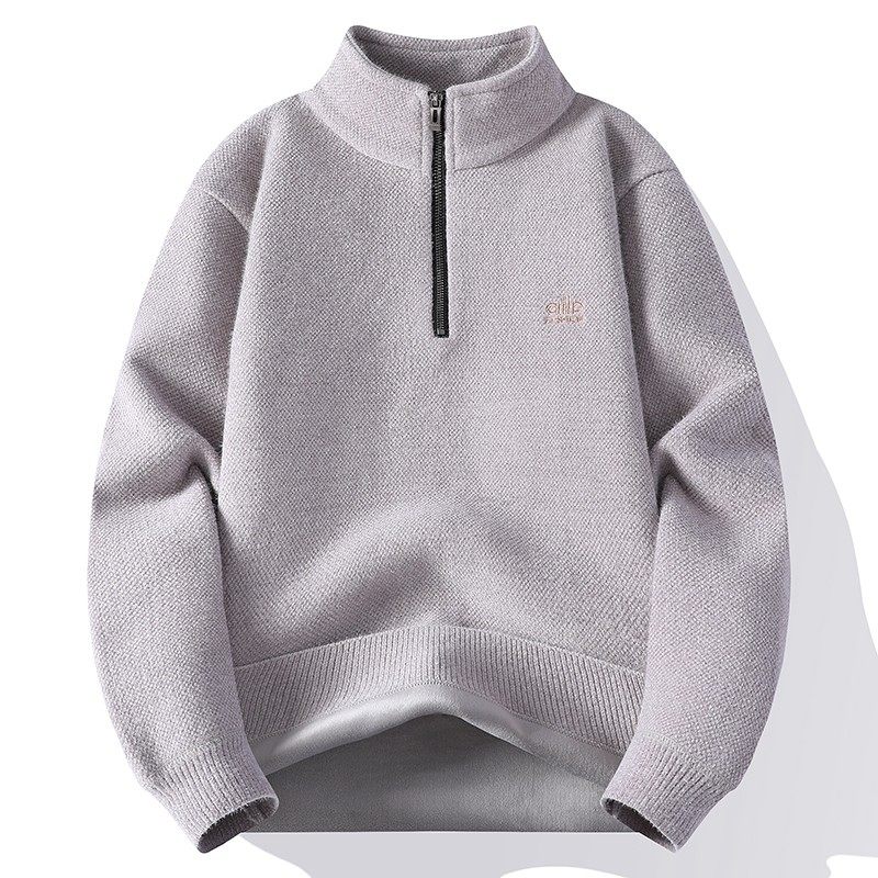 半拉链冬季加绒加厚立领毛衣男士2025新款半高领卫衣保暖上衣内搭,淘宝优惠券,粉丝福利购,淘宝优惠卷
