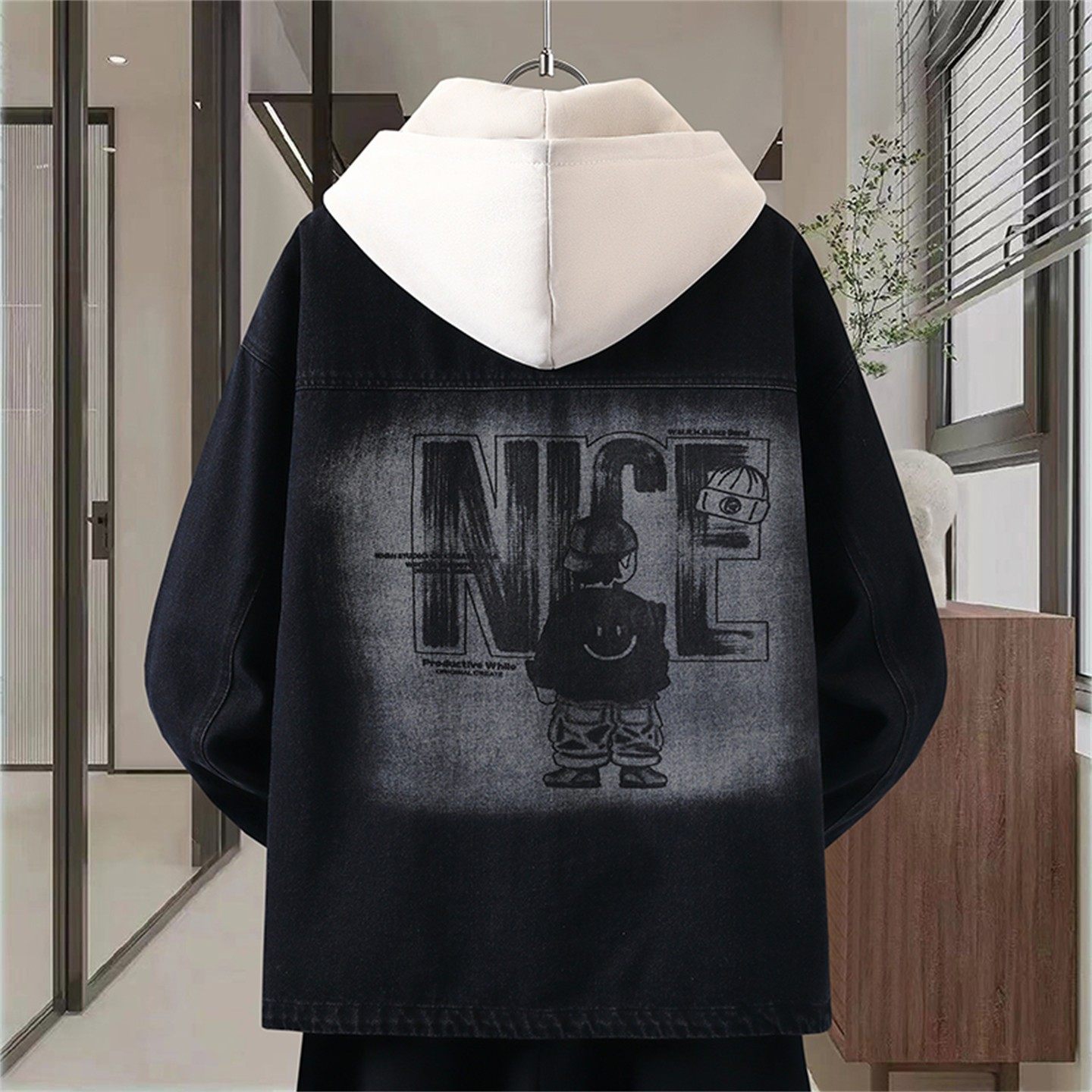 2025冬季新款可脱卸帽牛仔外套加绒男生港风加厚宽松翻领夹克男装,淘宝优惠券,粉丝福利购,淘宝优惠卷