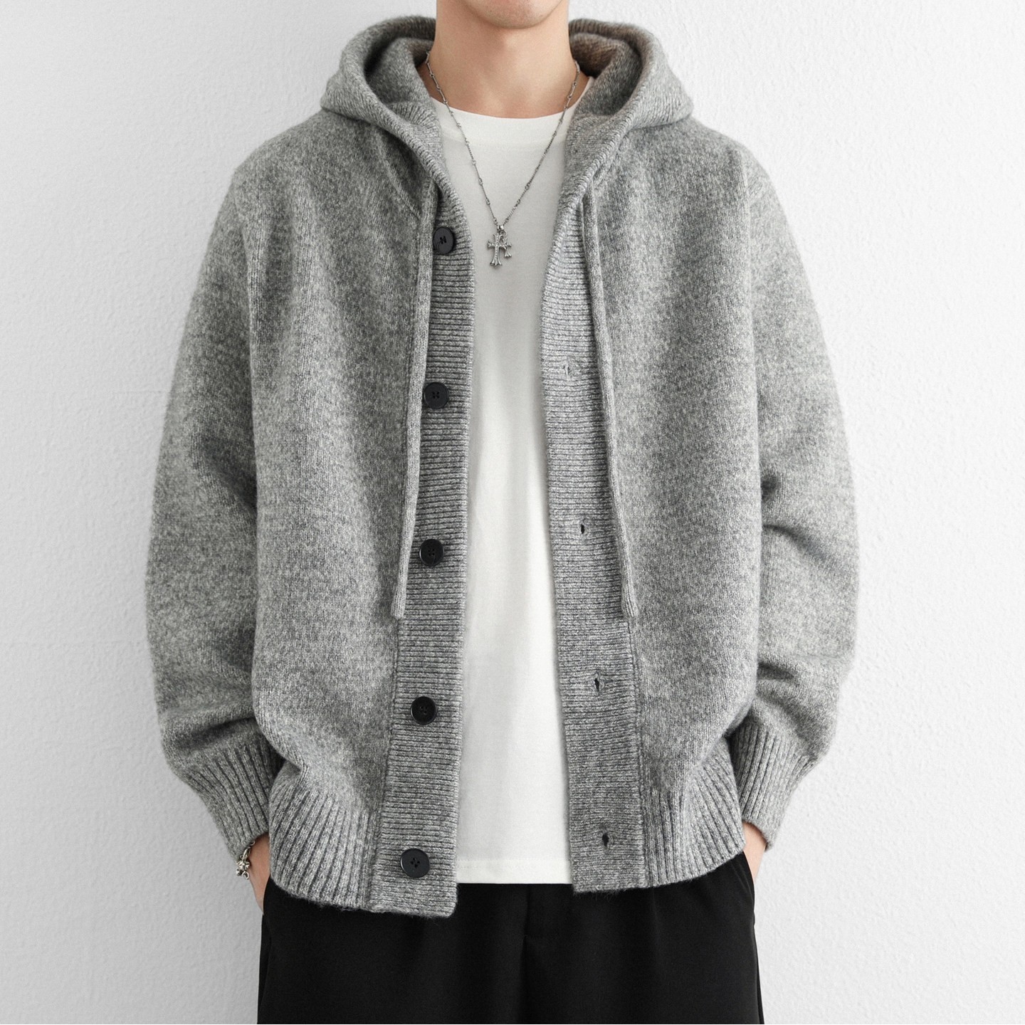 高品质连帽针织开衫男宽松毛衣外套男款秋冬季加厚休闲秋装夹克衫,淘宝优惠券,粉丝福利购,淘宝优惠卷