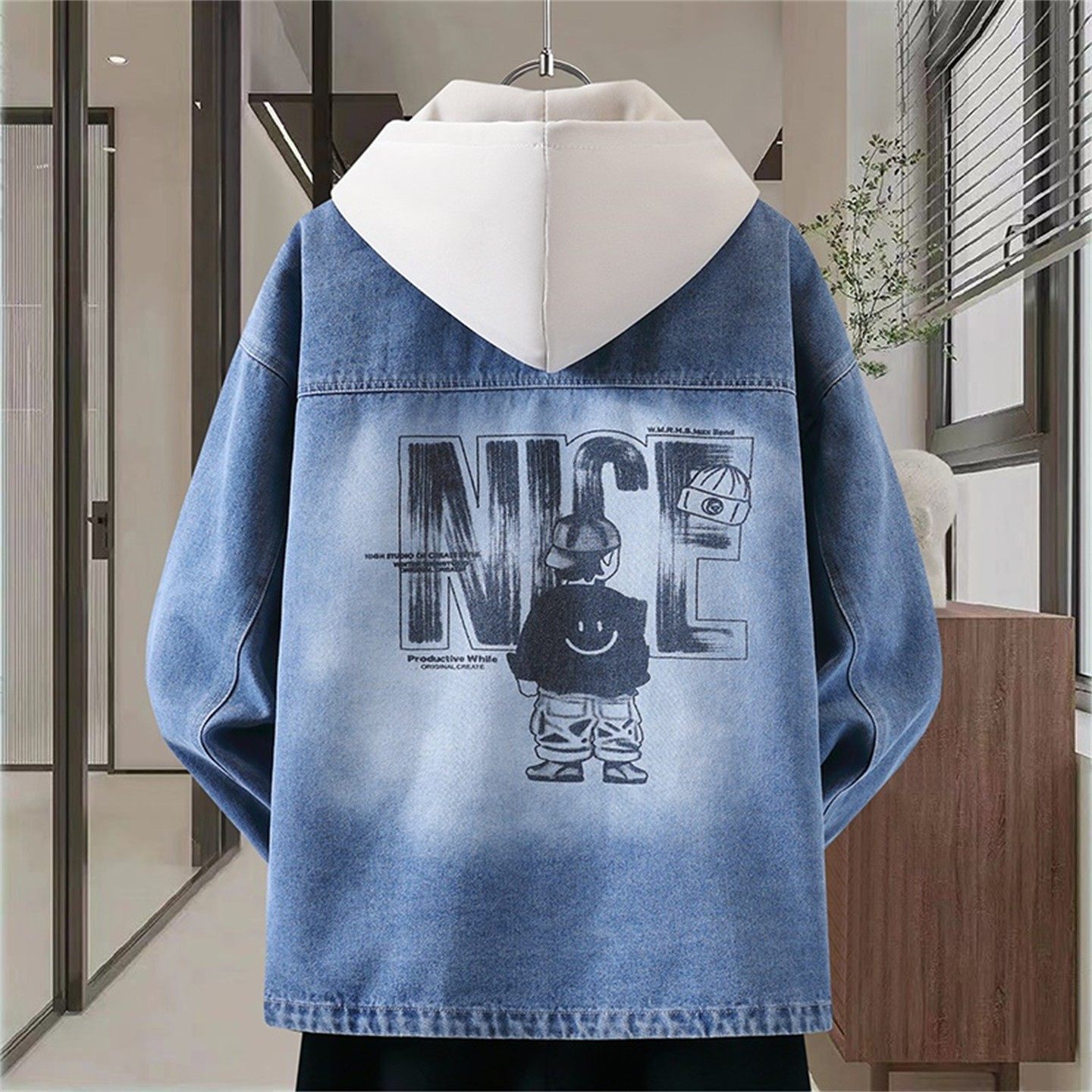 2025冬季新款可脱卸帽牛仔外套加绒男生港风加厚宽松翻领夹克男装,淘宝优惠券,粉丝福利购,淘宝优惠卷