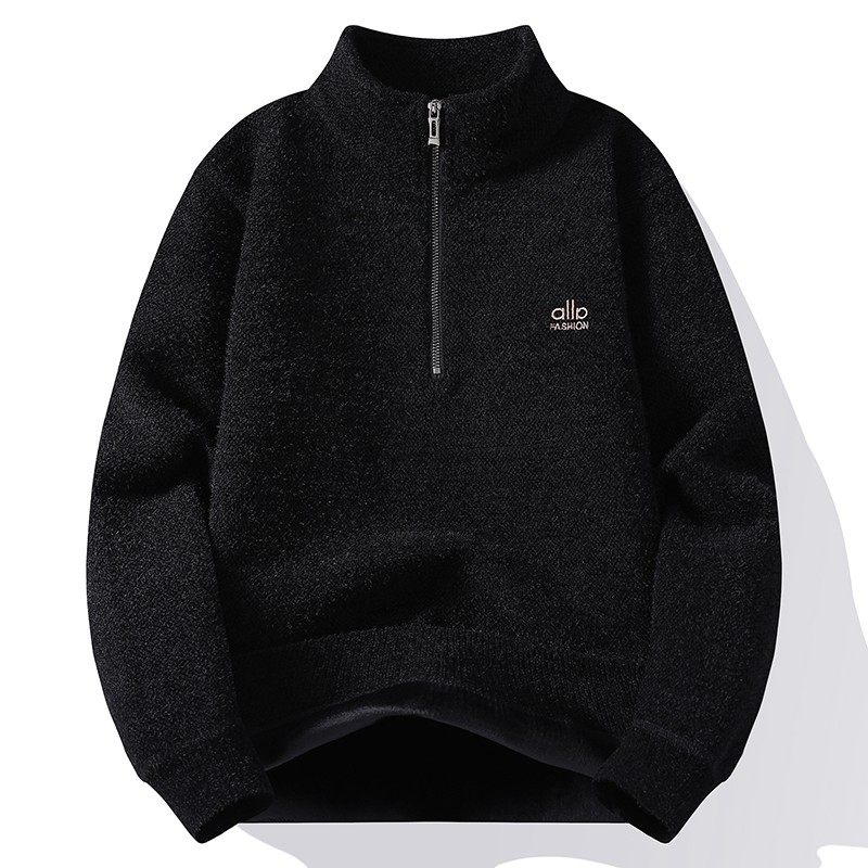 半拉链冬季加绒加厚立领毛衣男士2025新款半高领卫衣保暖上衣内搭,淘宝优惠券,粉丝福利购,淘宝优惠卷