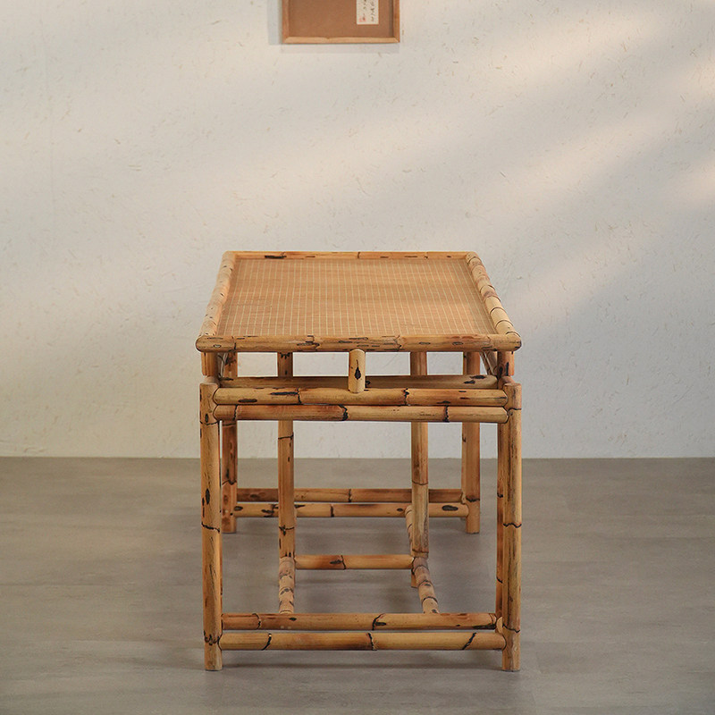 赋石家居中式原创民宿竹藤创意茶桌复古实心玛瑙藤桌子功夫茶桌椅,淘宝优惠券,粉丝福利购,淘宝优惠卷