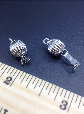925银天然珍珠项链扣灯笼DIY饰品