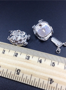 925银镀双层大号穿串diy珍珠项链