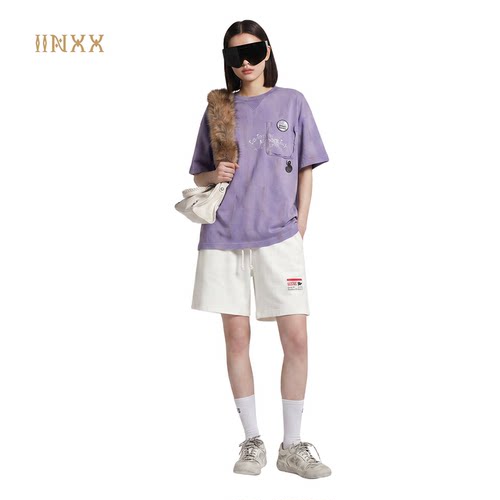 INXX【银标】T恤26新款商场同款纯棉休闲扎染宽松中性风短袖 - 图0