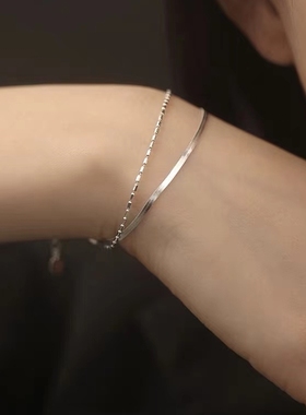 女925银简约双层蛇骨手链