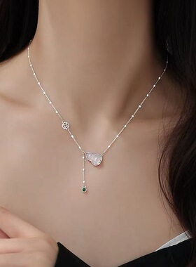 925纯银玉髓葫芦项链女轻奢2025新爆款高级感锁骨链颈链