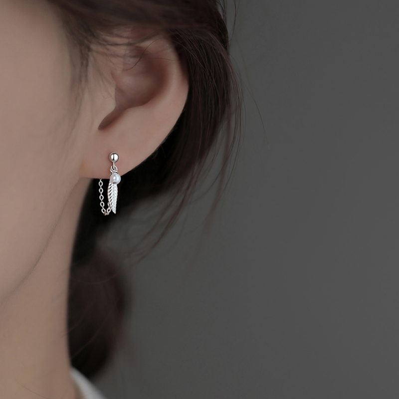 925纯银羽毛耳钉小众设计耳环2023款女年新款潮轻奢春女耳饰,淘宝优惠券,粉丝福利购,淘宝优惠卷