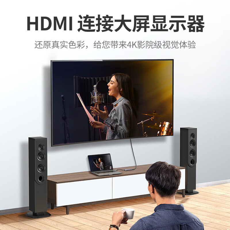 绿联80865拓展坞C转DP+miniDP+hdmi+2USB2.0+pd供电口六合一 - 图0