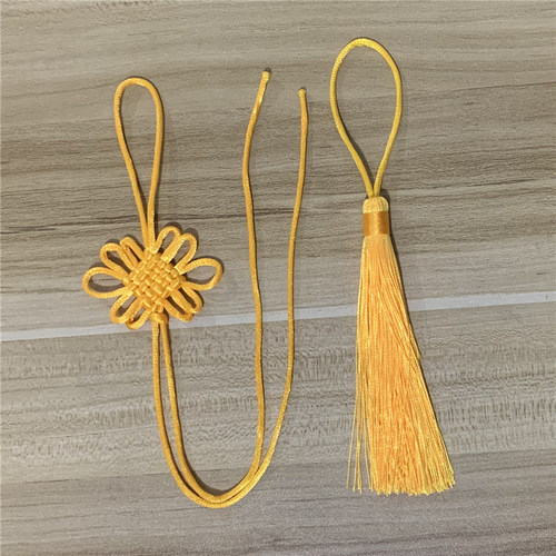 6盘结小号中国结半成品diy手工饰品车挂件流苏穗子红绳编织材料 - 图2