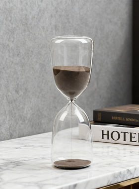 北欧风玻璃沙漏计时器圆形沙漏创意礼品家居沙漏现代风摆件