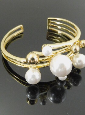 多层夸张风衣服袖口配饰品珍珠