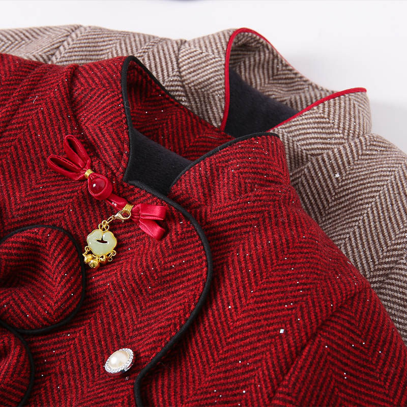 女童国风加绒套装冬季保暖新款儿童时髦冬装女孩拜年服两件套洋气,淘宝优惠券,粉丝福利购,淘宝优惠卷