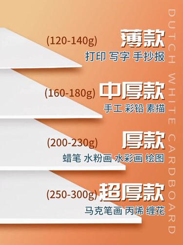 白卡纸A3DIY硬卡纸A3白色卡纸A4纸240克卡纸画画纸绘画120G 100g - 图0