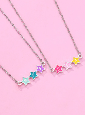 彩色多巴胺夏日锁骨链儿童项链