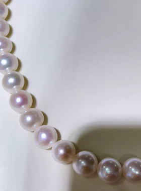 天然高品质10-11mm无核淡水珍珠项链近正圆极强光基本无暇珠光亮