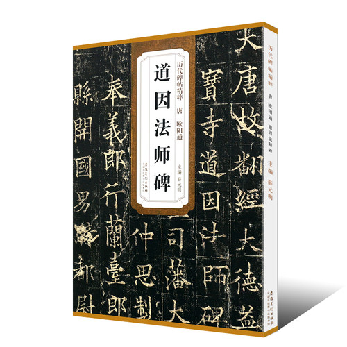 正版唐 欧阳通道因法师碑 历代碑帖精粹 附简体旁注 楷书毛笔书法临摹练字帖放大教材 安徽美术 学生成人古帖楷书字帖书法教程书籍 - 图0