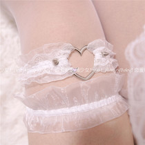 Love Sweet Milk Bubble * Soft Sister Love Folds Lace Rivet Function Elastic Sexy Leg Ring Tone of Spice Accessories