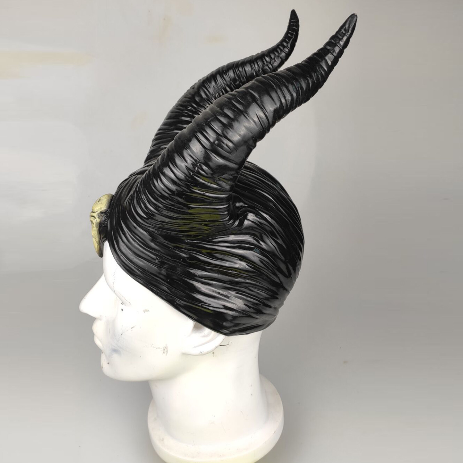 沉睡的魔咒牛角帽黑暗女巫犄角帽头套头饰cosplay万圣节party抖音