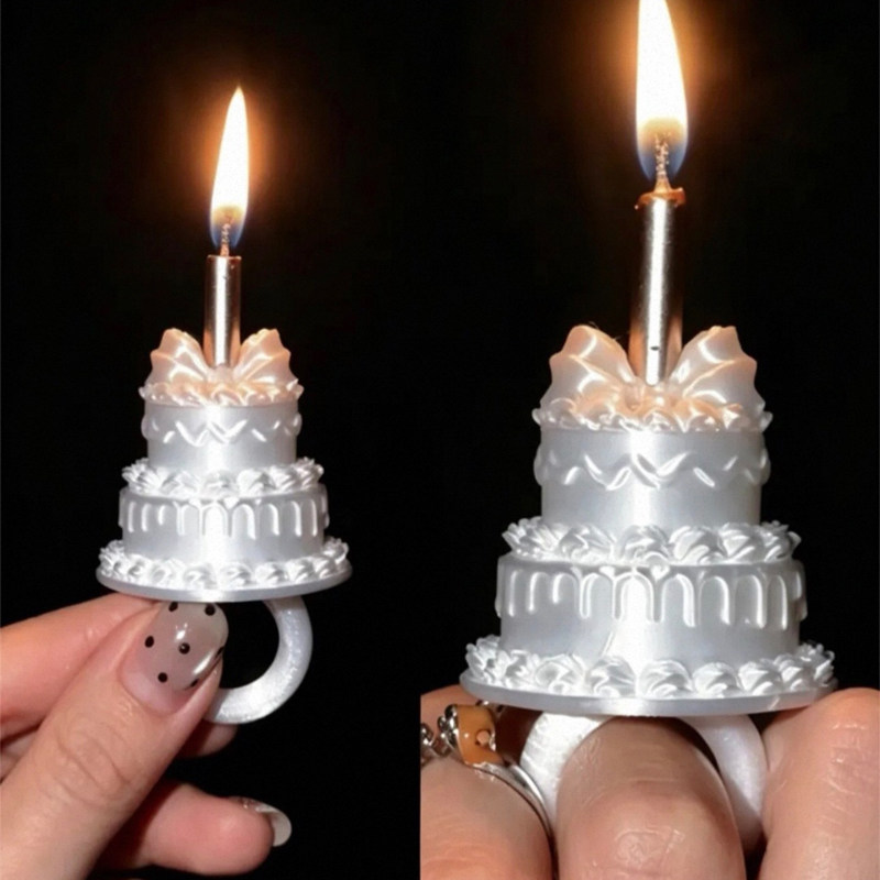 Birthday artifact, creative 3D printed silk candle ring, dreamy cake creative decoration