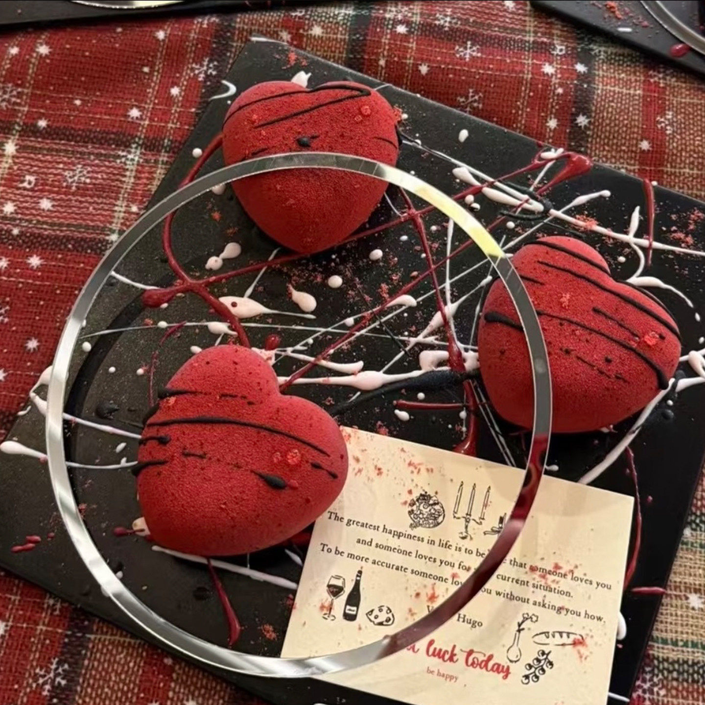 网红2.14情人节情侣告白法式慕斯爱心蛋糕装饰情侣圆环亚克力插件,淘宝优惠券,粉丝福利购,淘宝优惠卷