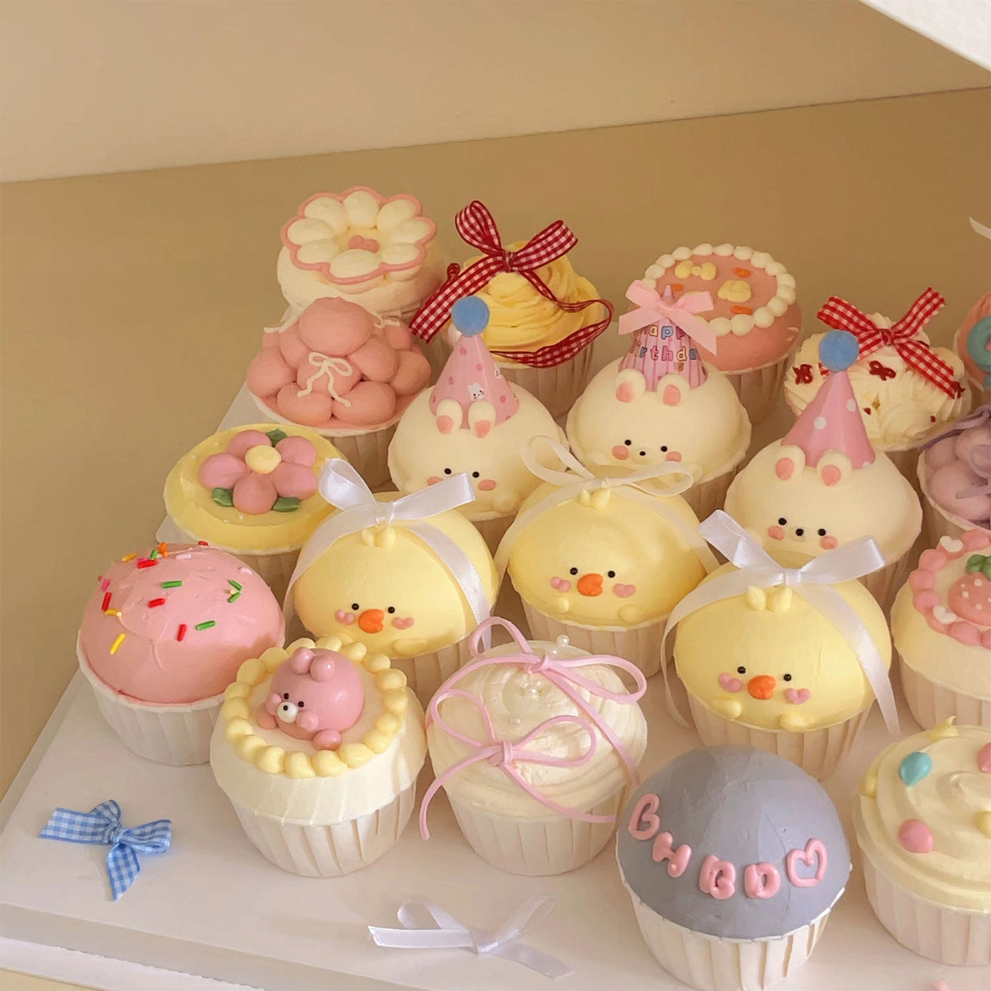 卡通多巴胺可爱小动物奶油蛋糕装饰蝴蝶结丝带纸杯甜品烘培配件,淘宝优惠券,粉丝福利购,淘宝优惠卷