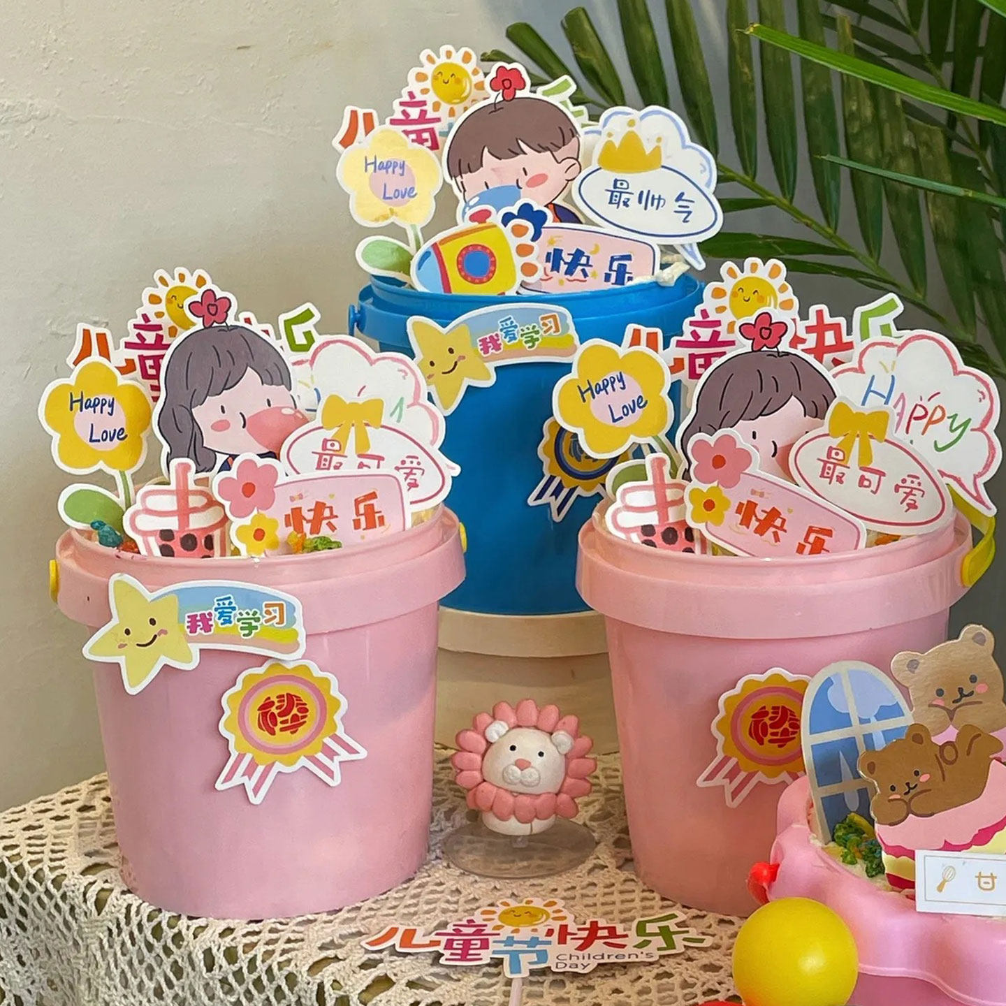 网红六一儿童节奶油桶蛋糕装饰DIY材料卡通奥特曼可爱甜品插件,淘宝优惠券,粉丝福利购,淘宝优惠卷