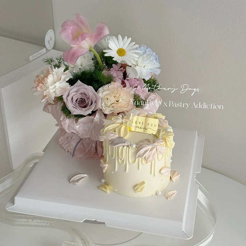 柔美5.11母亲节刮刀花鲜花蛋糕装饰妈妈节日手捧花束吊牌英文插卡,淘宝优惠券,粉丝福利购,淘宝优惠卷