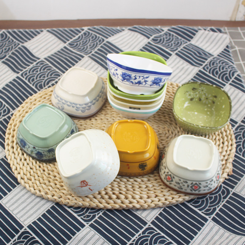 （十个装）商用火锅店四方碗调料碗密胺酱料碗饭店米饭碗塑料汤碗