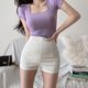 High-waisted, versatile, slim-fitting, white elastic