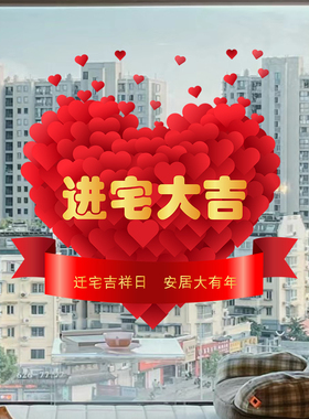 福满新居贴纸2026乔迁之喜装饰窗花贴新款福字玻璃门贴画新房布置