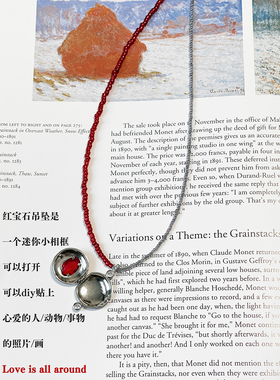 原创真爱至上项链红宝石相框吊坠