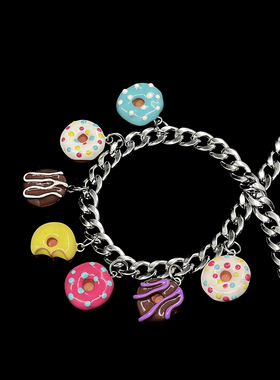 彩色甜甜圈choker项链颈链锁骨链