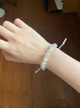 雨中逢花手工编织手链手绳小众抖音礼物女生女友百搭情侣网红爆款