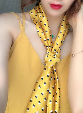 冬丝巾装饰项链长条花方巾领结