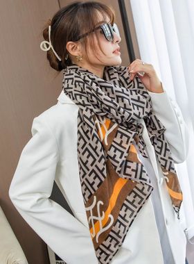 刘亦菲同款棉麻薄围巾项链长款女气质几何毛衣链秋冬衣服配饰挂件