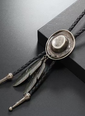 合金皮绳男女复古衬衫领带项链长