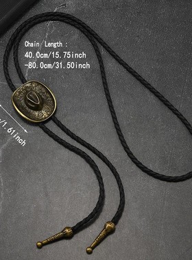 合金皮绳男女个性休闲毛衣链长款