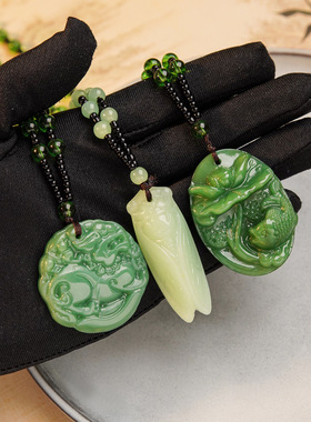 琉璃仿水晶圆珠女中式平安扣项链