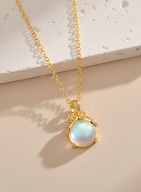 童趣~可爱小萤火虫吊坠钛钢短款项链女小众设计感锁骨链脖子配饰