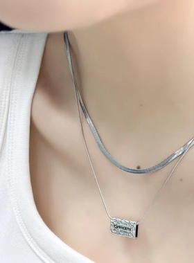 钛钢钛钢女个性冷淡风项链短款