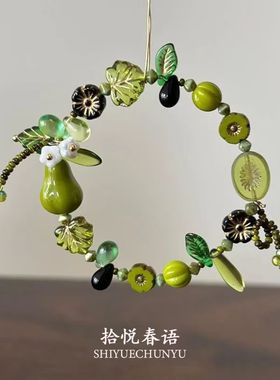 「青梨春芽」森系绿色梨子花朵串珠项链春夏小清新设计感锁骨链女