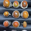 Natural Warring States red agate boutique inlaid ring, one thing and one picture, high-end and elegant Nanshan Dawan boutique
