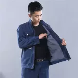 Джинсы с начесом, хлопковый зимний износостойкий комбинезон