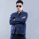 Демисезонный джинсовый износостойкий хлопковый комбинезон, увеличенная толщина