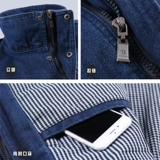 Джинсы с начесом, хлопковый зимний износостойкий комбинезон