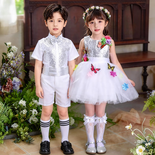 小水花听我说彩虹糖喜多多哒哒哒儿童幼儿园六一舞蹈演出服公主裙 - 图1