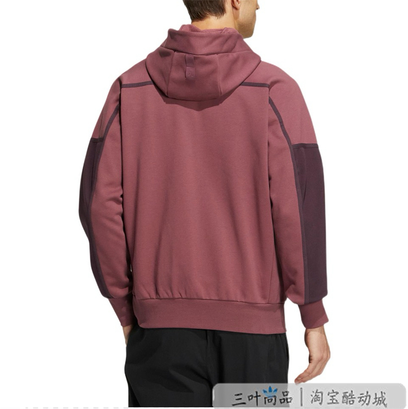 Adidas阿迪达斯男子拉链拼接秋冬运动休闲绒里连帽夹克外套HN8975 - 图2