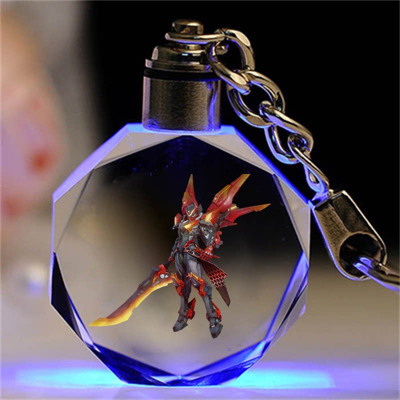 王者荣耀皮肤水晶钥匙扣书包挂件定制创意生日礼物送男女同学挂饰